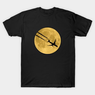 Airplane over the moon T-Shirt